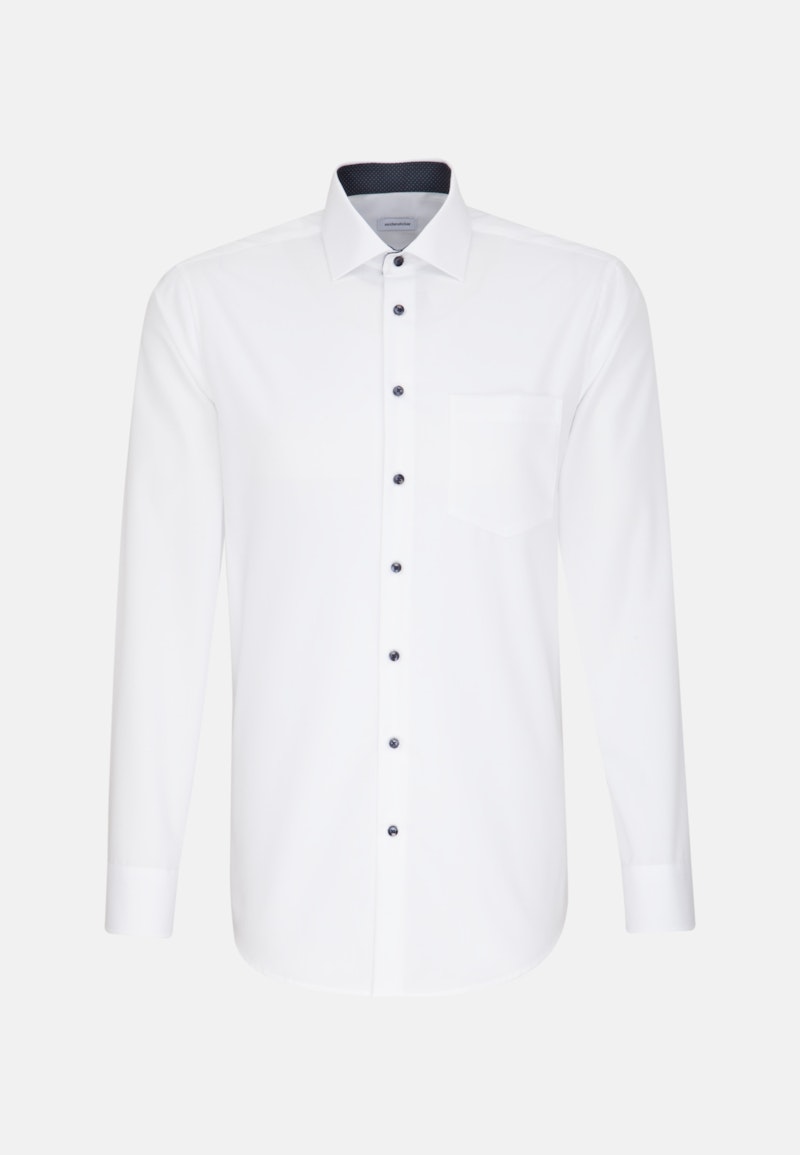 Non-iron Poplin Business Shirt in Comfort with Kent-Collar