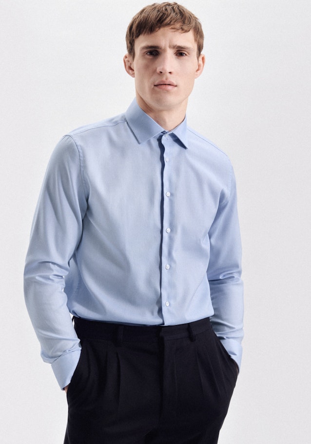 Non-iron Structure Business Shirt in X-Slim with Kent-Collar in Light Blue | Seidensticker Onlineshop