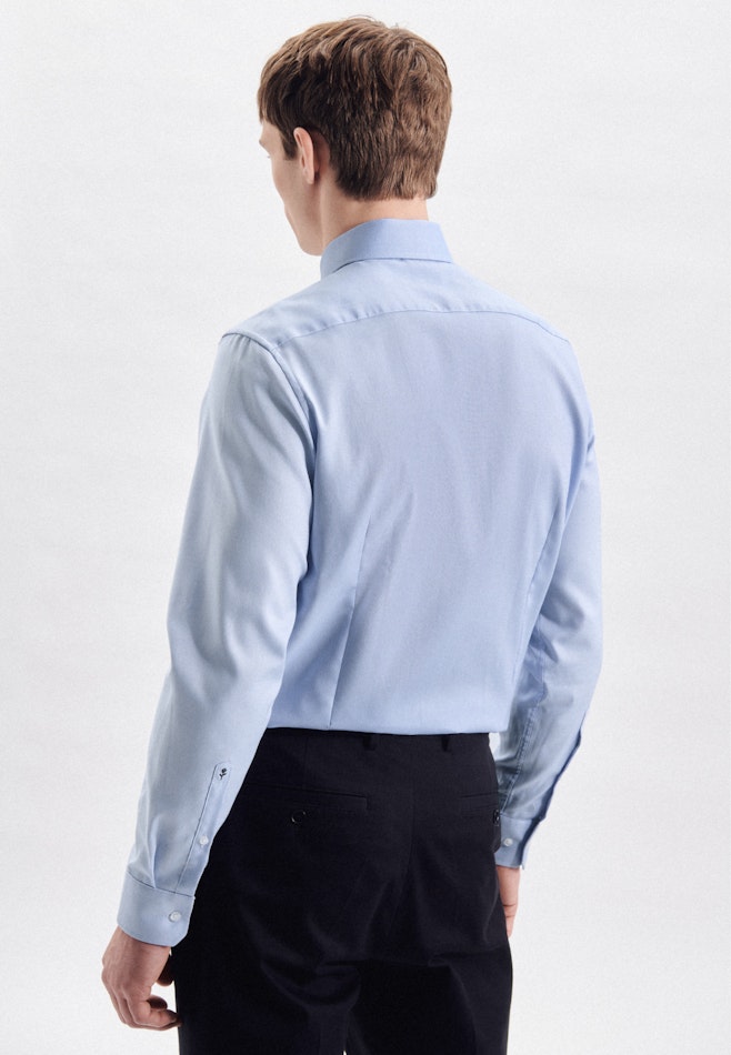 Chemise Business X-Slim Structuré Col Kent dans Bleu Clair | Boutique en ligne Seidensticker