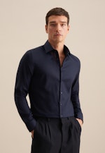 Non-iron Structure Business Shirt in Slim with Kent-Collar in Dark Blue |  Seidensticker Onlineshop