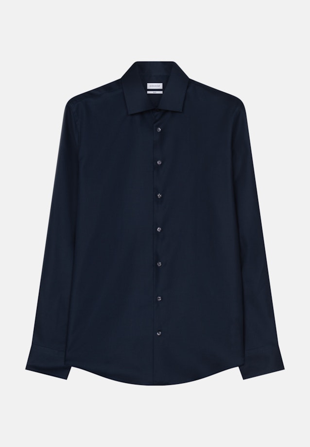 Non-iron Structure Business Shirt in Slim with Kent-Collar in Dark Blue |  Seidensticker Onlineshop