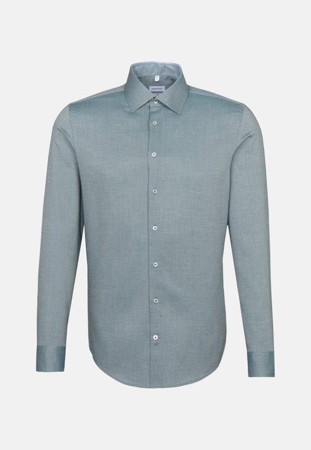 Non-iron Structure Business Shirt in Slim with Kent-Collar in Grün |  Seidensticker Onlineshop