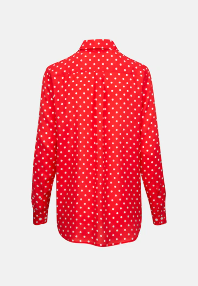 Regular fit Hemdbluse Punkte in Rot |  Seidensticker Onlineshop