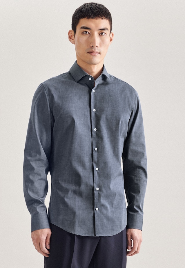 Non-iron Poplin Business Shirt in Slim with Kent-Collar in Light Blue |  Seidensticker Onlineshop