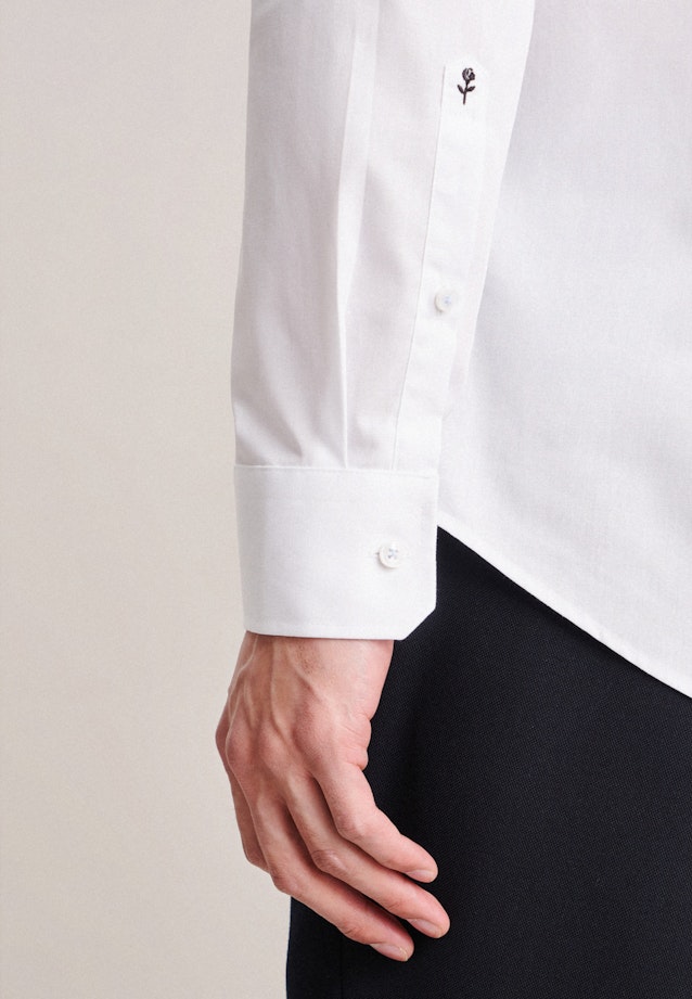 Non-iron Poplin Business Shirt in Slim with Kent-Collar in White |  Seidensticker Onlineshop