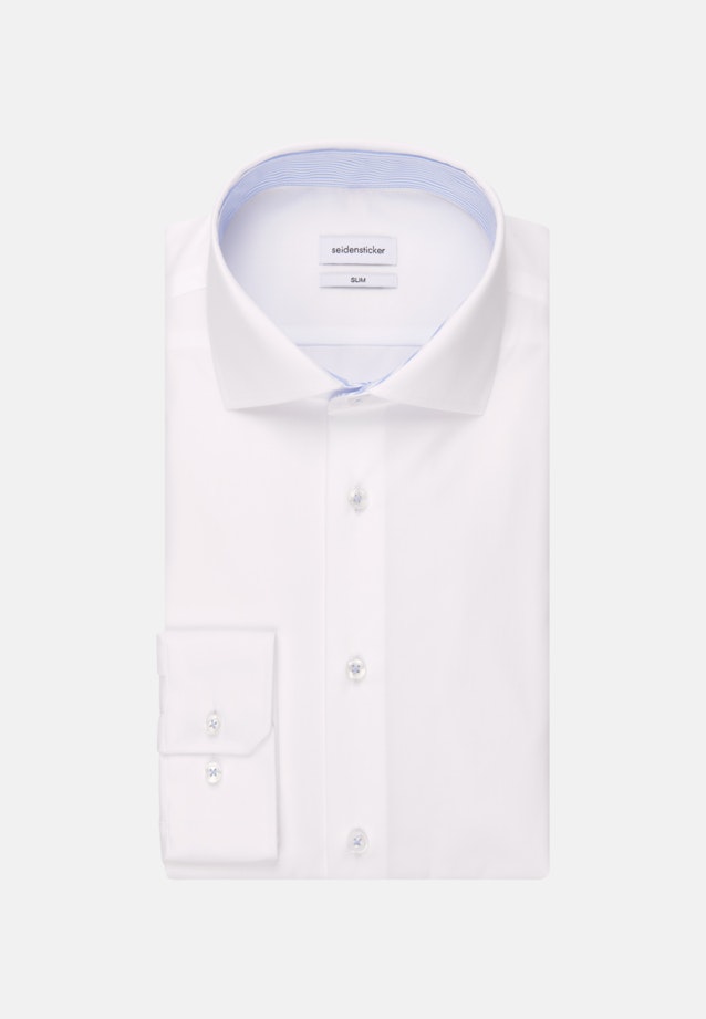 Non-iron Poplin Business Shirt in Slim with Kent-Collar in White |  Seidensticker Onlineshop