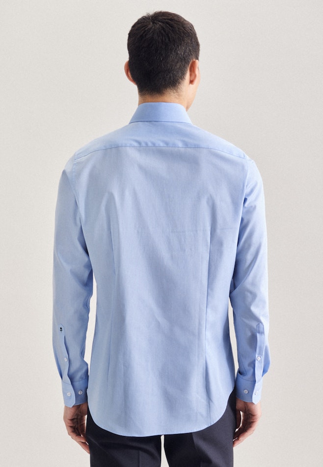 Non-iron Poplin Business Shirt in Slim with Kent-Collar in Light Blue | Seidensticker online shop