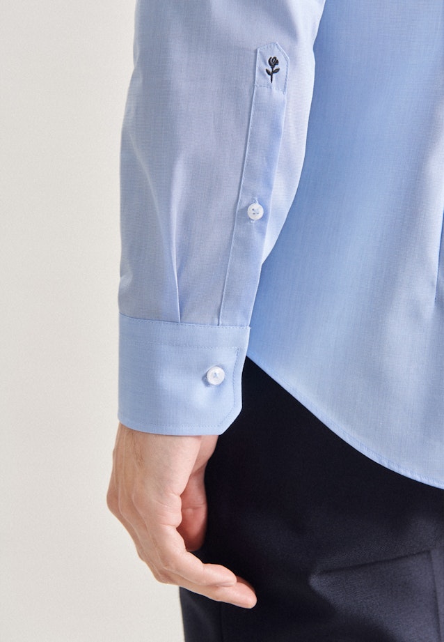 Non-iron Poplin Business Shirt in Slim with Kent-Collar in Light Blue |  Seidensticker Onlineshop