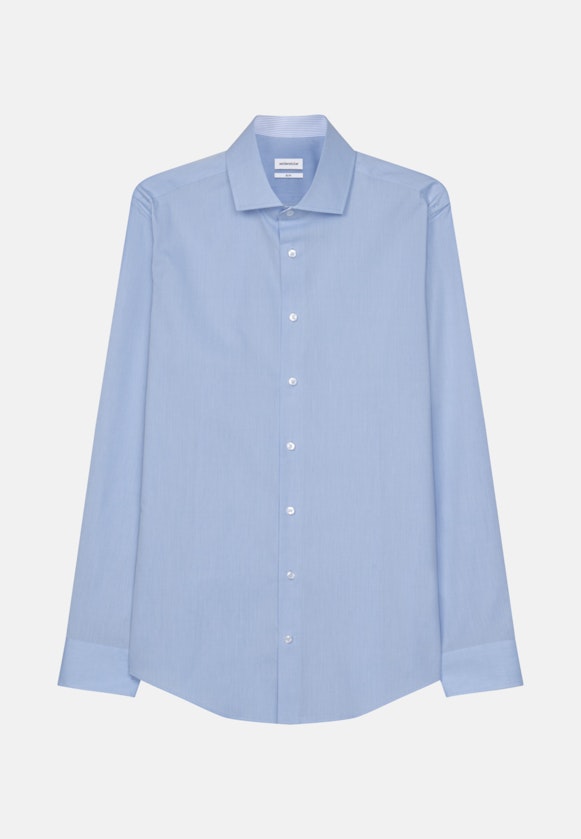 Non-iron Poplin Business Shirt in Slim with Kent-Collar in Light Blue |  Seidensticker Onlineshop