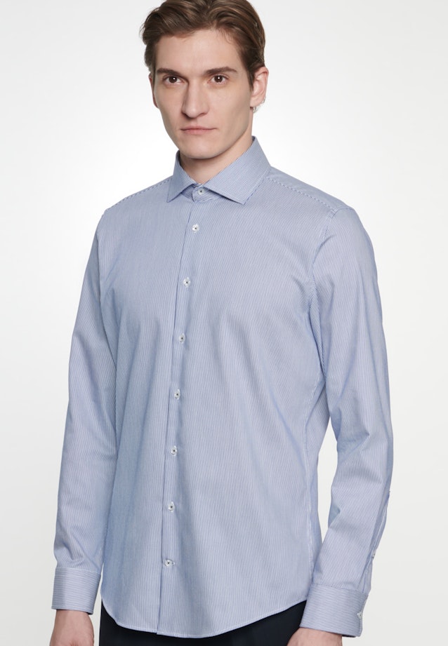Slim Chemise Business A Rayures in Bleu Moyen |  Seidensticker Onlineshop