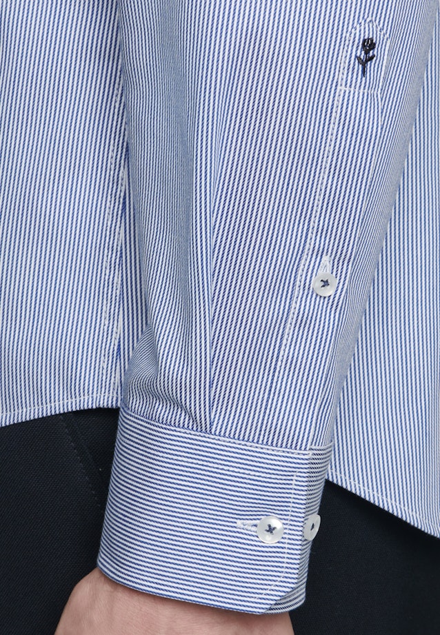 Slim Business Hemd Streifen in Mittelblau |  Seidensticker Onlineshop