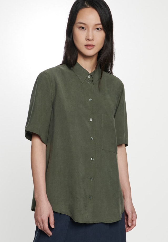 Regular fit Hemdbluse Uni in Grün |  Seidensticker Onlineshop