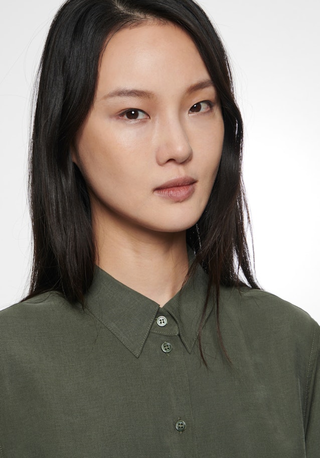 Short sleeve Twill Shirt Blouse in Green |  Seidensticker Onlineshop