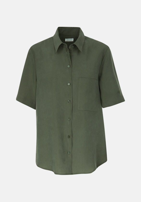 Short sleeve Twill Shirt Blouse in Green |  Seidensticker Onlineshop