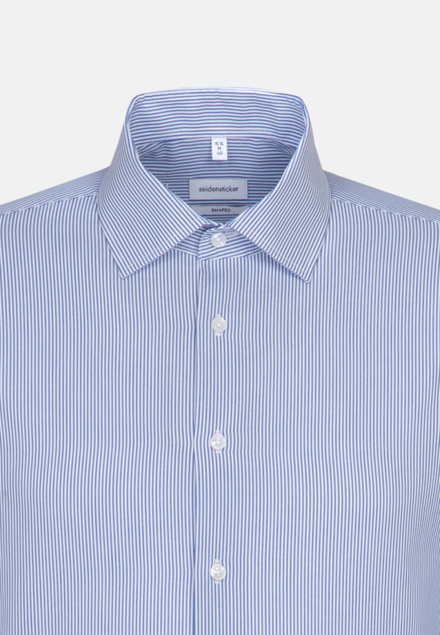 Shaped Business shirt Stripes in Medium blue |  Seidensticker Onlineshop