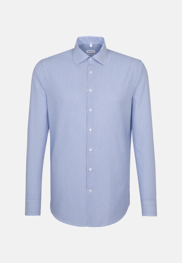 Shaped Business shirt Stripes in Medium blue |  Seidensticker Onlineshop