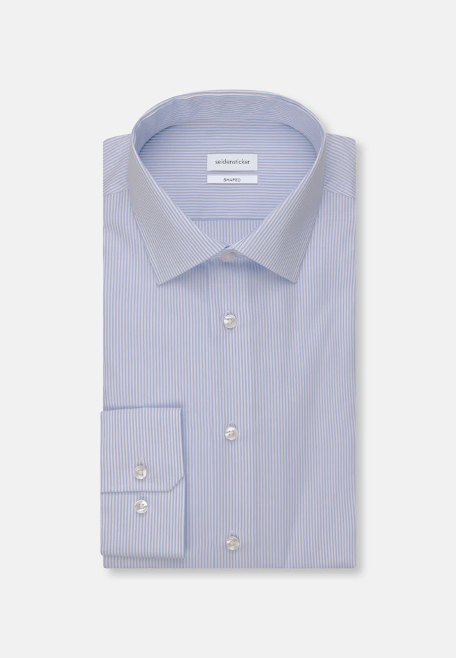 Shaped Business shirt Stripes in Light Blue | Seidensticker online shop