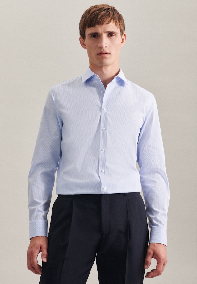 Chemise Business Shaped Popeline Col Kent in Bleu Clair |  Seidensticker Onlineshop