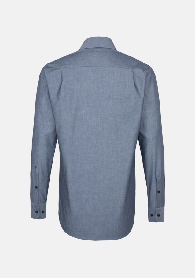 Non-iron Chambray Business Shirt in Regular with Kent-Collar in Dark Blue |  Seidensticker Onlineshop