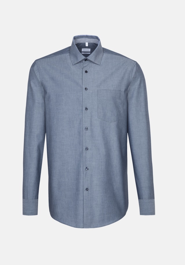 Non-iron Chambray Business Shirt in Regular with Kent-Collar in Dark Blue |  Seidensticker Onlineshop