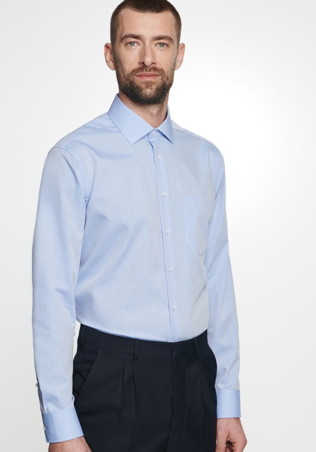 Chemise Business Regular Chambray Col Kent in Bleu Clair |  Seidensticker Onlineshop