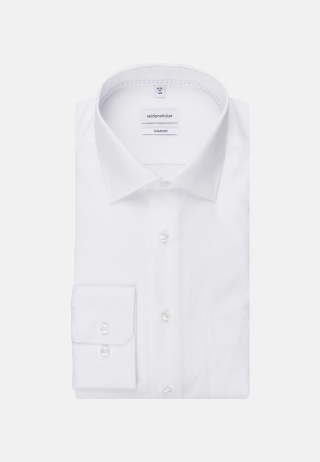 Bügelfreies Popeline Business Hemd in Comfort mit Kentkragen in Weiß |  Seidensticker Onlineshop