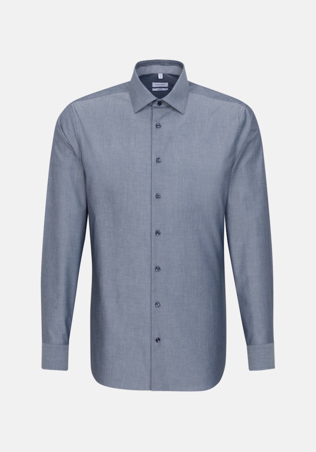 Non-iron Chambray Business Shirt in Shaped with Kent-Collar in Dark Blue |  Seidensticker Onlineshop