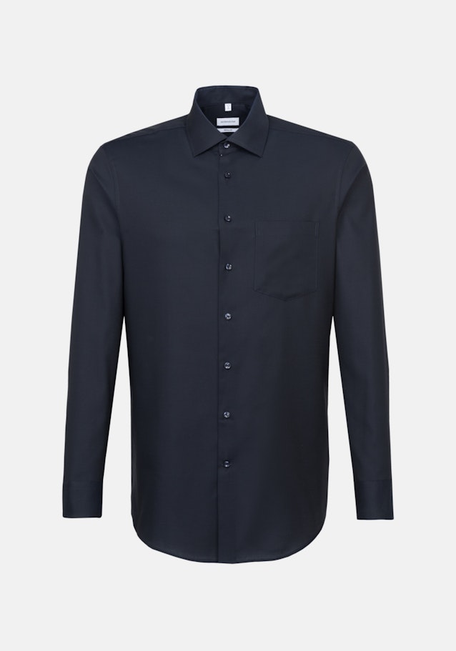 Non-iron Structure Business Shirt in Regular with Kent-Collar in Dark Blue |  Seidensticker Onlineshop