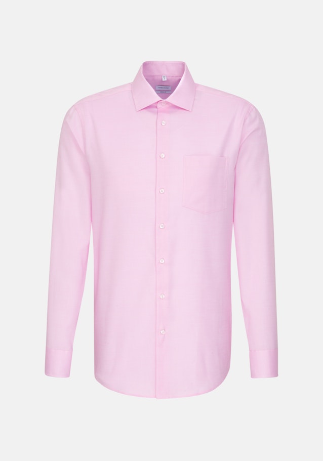 Non-iron Struktur Business overhemd in Regular with Kentkraag in Roze/Pink |  Seidensticker Onlineshop