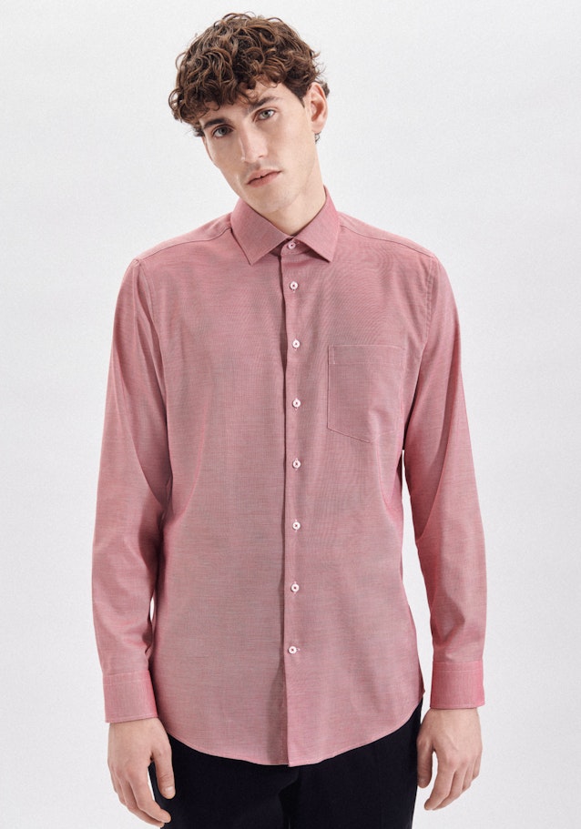 Non-iron Structure Business Shirt in Regular with Kent-Collar in Red |  Seidensticker Onlineshop