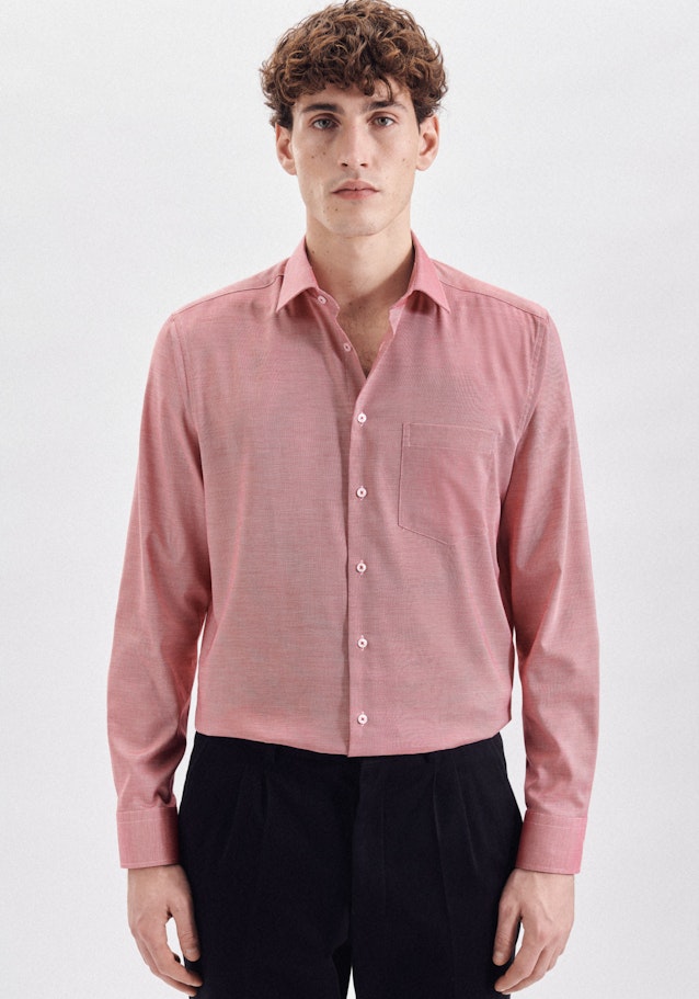 Non-iron Structure Business Shirt in Regular with Kent-Collar in Red |  Seidensticker Onlineshop