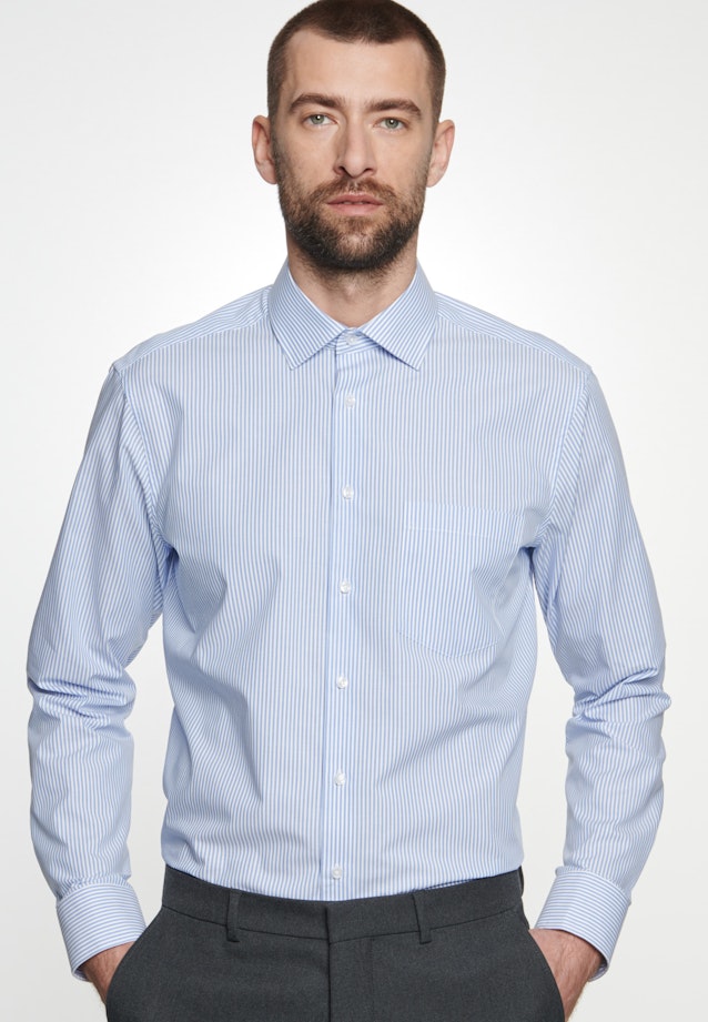 Regular Business Hemd Streifen in Hellblau |  Seidensticker Onlineshop