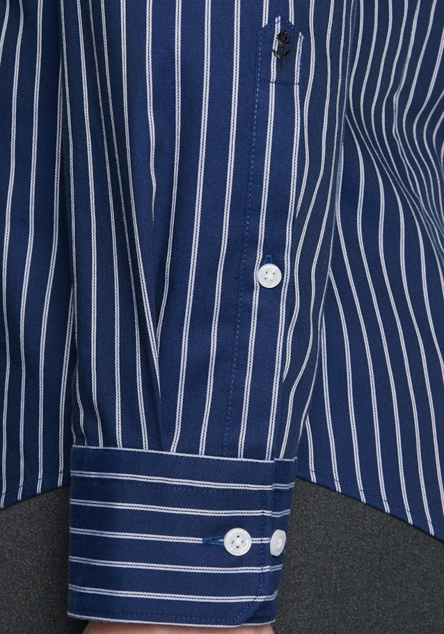 Easy-iron Twill Business overhemd in Shaped with Opstaande Kraag in Donkerblauw |  Seidensticker Onlineshop