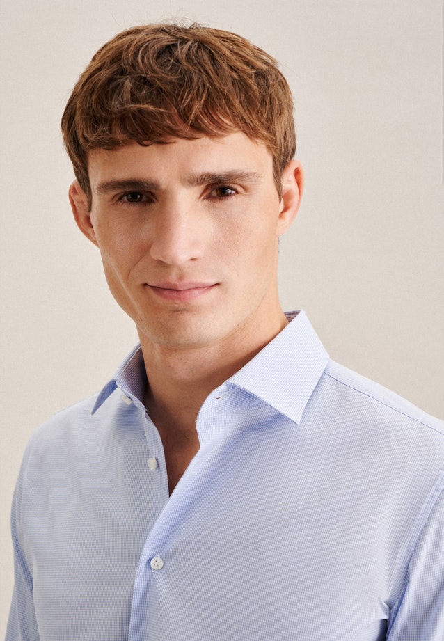 X-Slim Business Hemd Karo in Hellblau |  Seidensticker Onlineshop