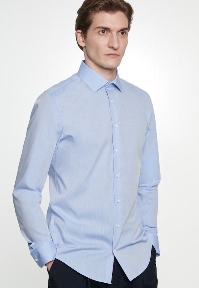 Non-iron Chambray Business Shirt in Slim with Kent-Collar in Light Blue | Seidensticker Onlineshop