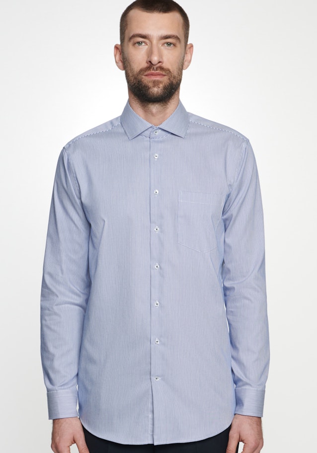 Business Shirt in Regular with Kent-Collar in Medium Blue | Seidensticker Onlineshop