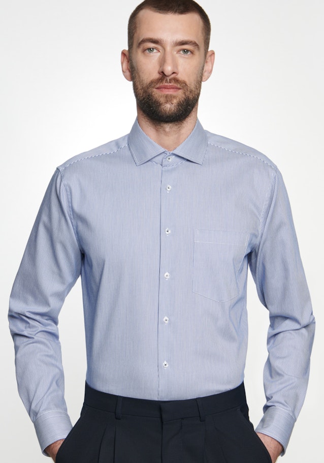 Twill Business Hemd in Regular mit Kentkragen in Mittelblau |  Seidensticker Onlineshop