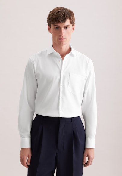 Regular Chemise d'affaires Uni in Blanc |  Seidensticker Onlineshop