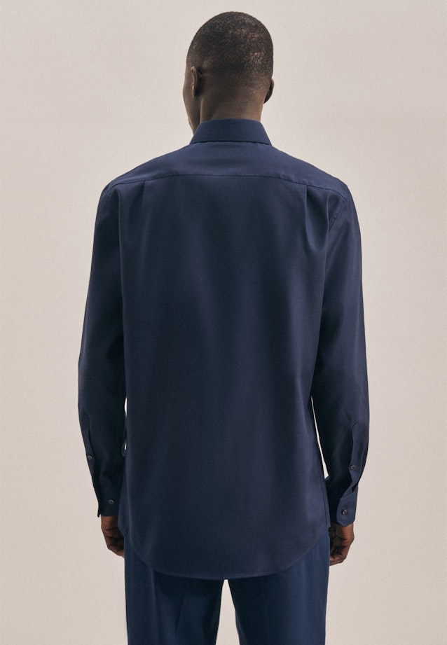 Non-iron Structure Business Shirt in Regular with Kent-Collar in Dark Blue | Seidensticker Onlineshop