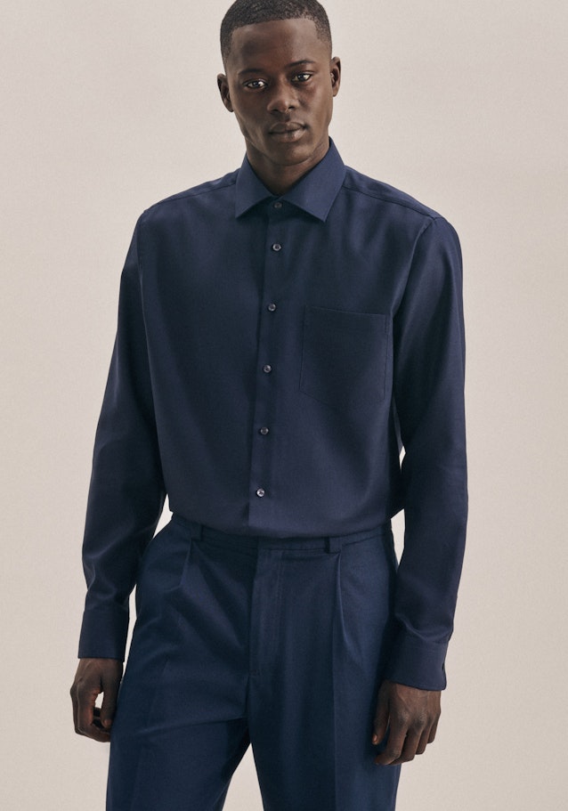 Regular Chemise d'affaires Uni in Bleu Foncé | Seidensticker Onlineshop