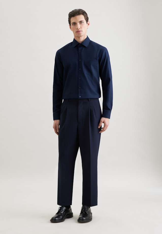 Regular Chemise d'affaires Uni in Bleu Foncé |  Seidensticker Onlineshop
