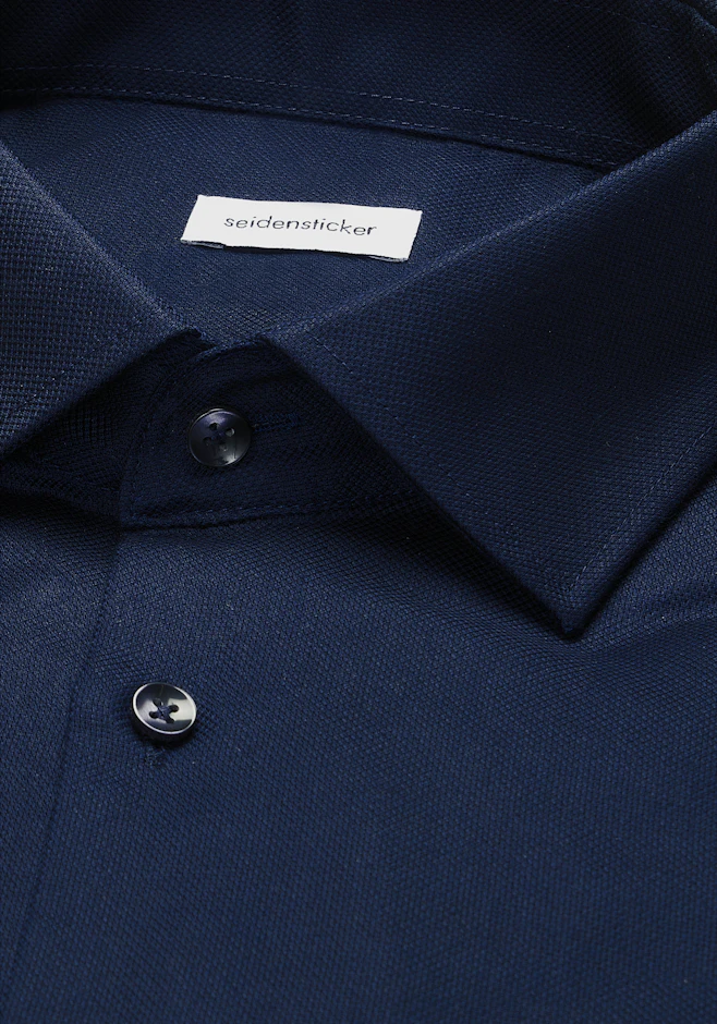 Regular Chemise d'affaires Uni dans Bleu Foncé | Boutique en ligne Seidensticker