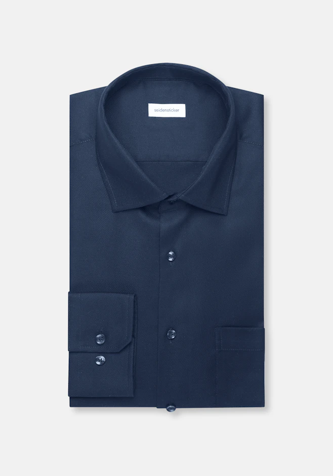 Regular Chemise d'affaires Uni dans Bleu Foncé | Boutique en ligne Seidensticker