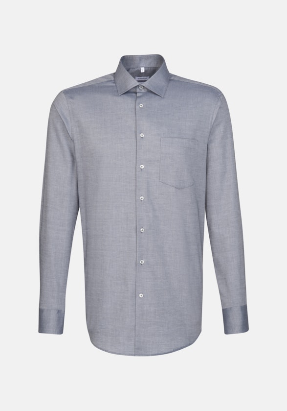 Non-iron Structure Business Shirt in Regular with Kent-Collar in Grau |  Seidensticker Onlineshop