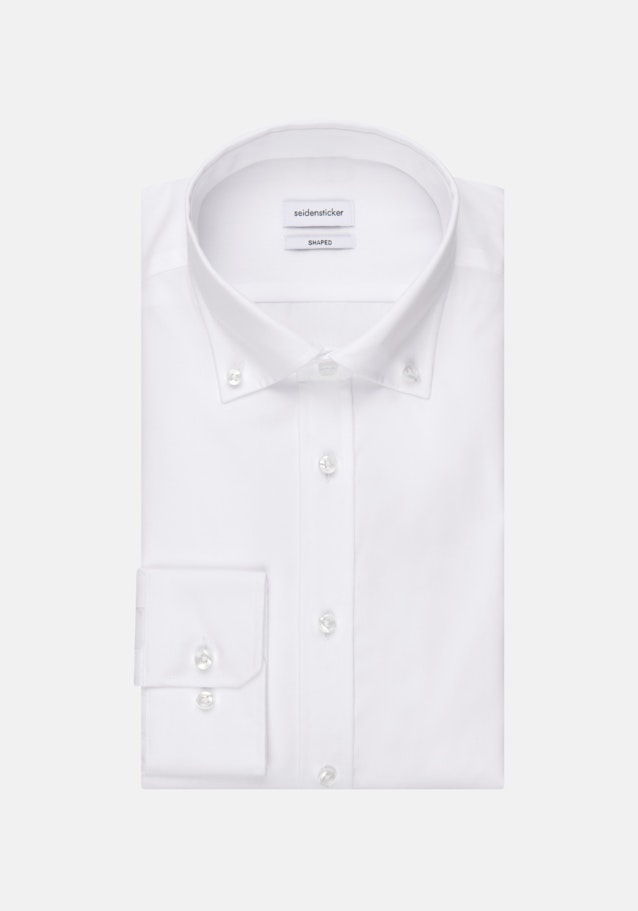 Non-iron Popeline Business overhemd in Shaped with Button-Down-Kraag in Wit |  Seidensticker Onlineshop