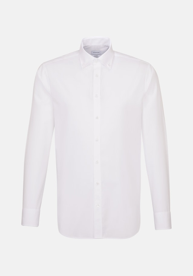 Non-iron Popeline Business overhemd in Shaped with Button-Down-Kraag in Wit |  Seidensticker Onlineshop