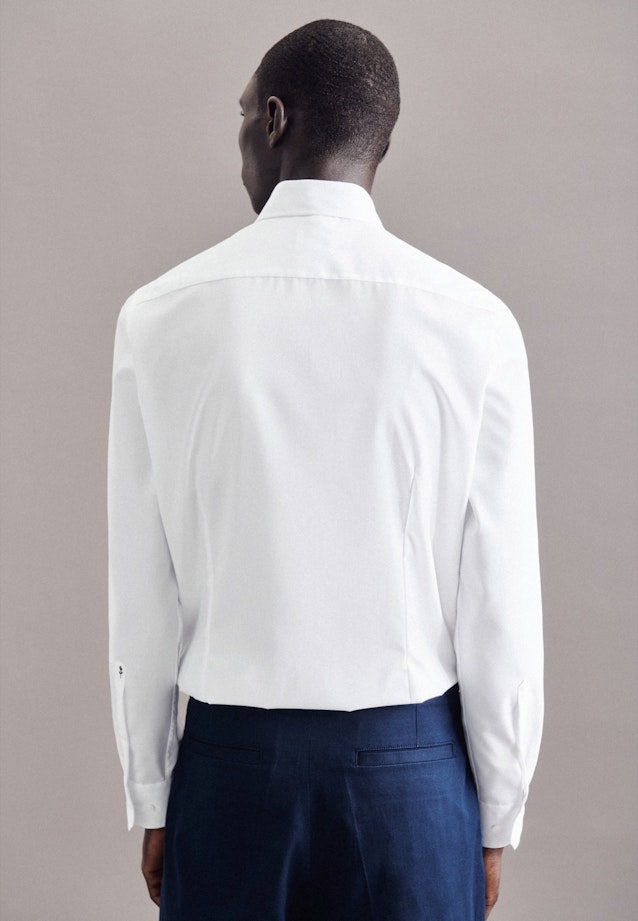 Bügelfreies Popeline Business Hemd in Slim mit Button-Down-Kragen in Weiß |  Seidensticker Onlineshop