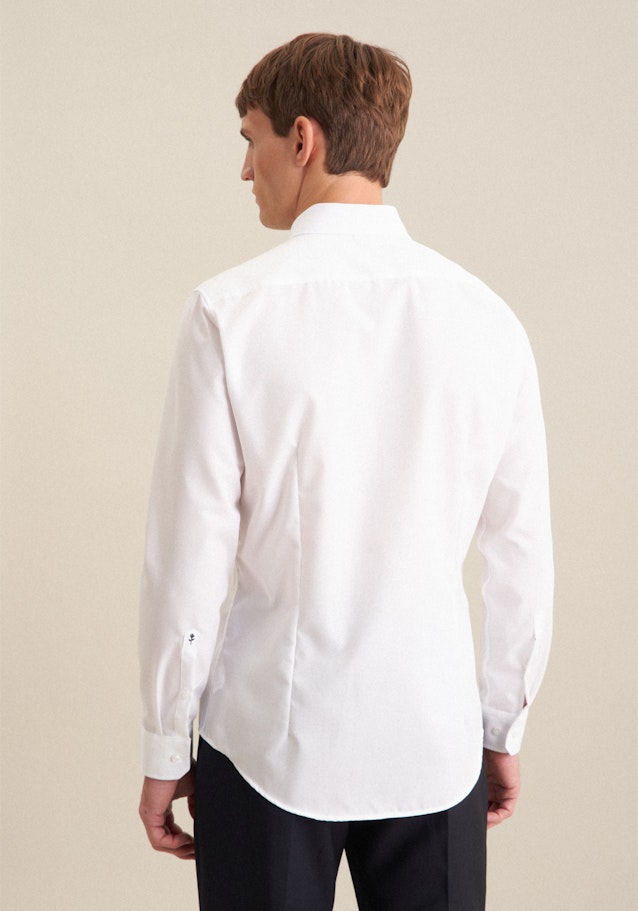 Bügelfreies Popeline Business Hemd in Slim mit Button-Down-Kragen in Weiß | Seidensticker Onlineshop