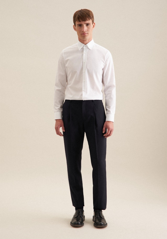 Non-iron Popeline Business overhemd in Slim with Button-Down-Kraag in Wit |  Seidensticker Onlineshop