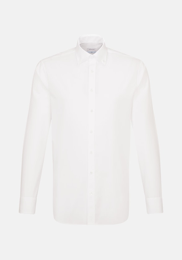 Non-iron Popeline Business overhemd in Slim with Button-Down-Kraag in Wit |  Seidensticker Onlineshop